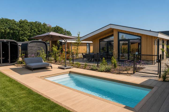 Ferienhaus für 6 Personen, mit Balkon/Terrasse und Terrasse sowie Garten und Sauna in den Niederlande