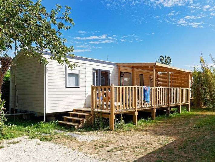 La Touesse Camping - Mobilheim 6 personen - Premium 36m² - 3 Schlafzimmer - 2 Badezimmer - Überdachte Terrasse in Saint-Lunaire, Saint-Malo und Umgebung