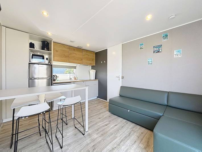 Mobile-home Grand Confort 4 pers, 2 ch, 2 sdb, plage, piscine, fitness, terrasse - Jullouville in Jullouville, Côte de la Déroute