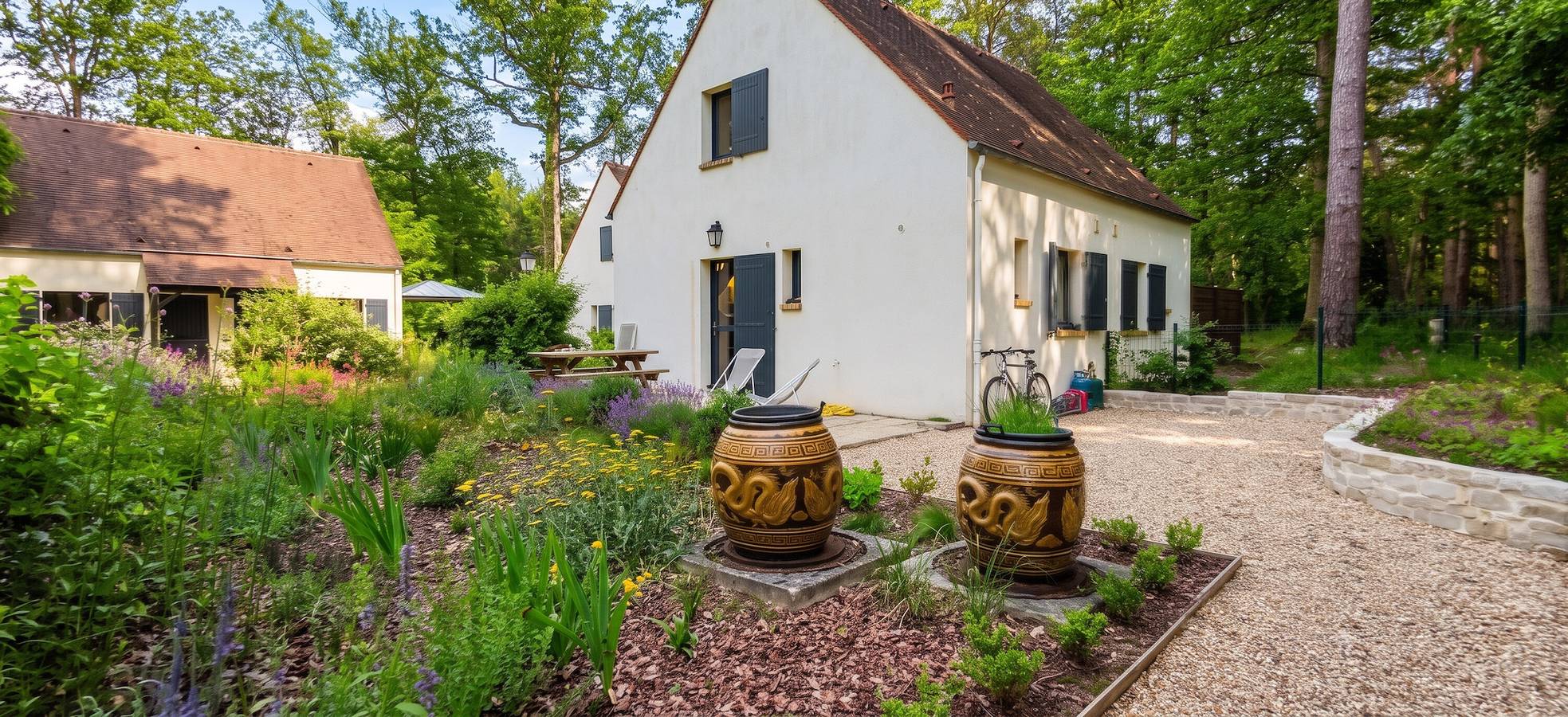 Encantadora casa en Arbonne-la-Forêt con terraza-jardín verdeante in Arbonne-la-Forêt, Parc naturel régional du Gâtinais français