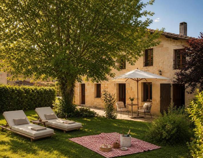 Gîte pour 12 personnes, avec Terrasse ainsi que Jardin et Vue à Saint-Laurent-des-Combes
