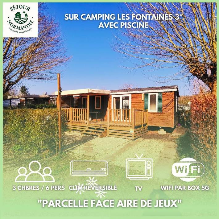 Camping pour 6 personnes, avec Terrasse ainsi que Jardin et Piscine