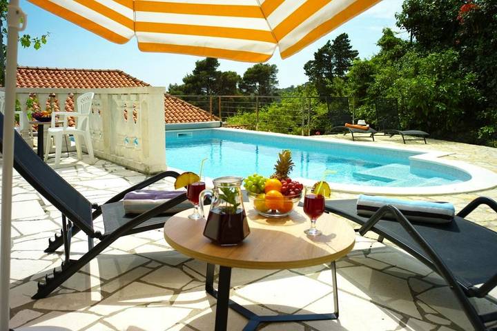 Villa pour 13 personnes, avec piscine ainsi que jardin et vue à Mlini