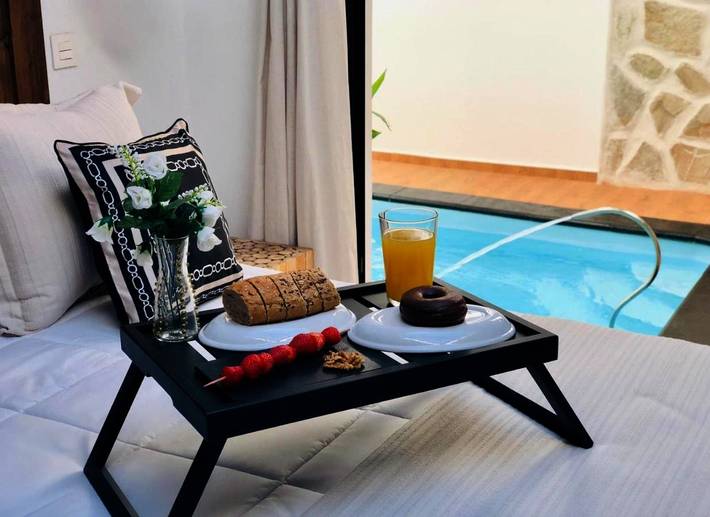 Apartamento para 3 personas, con Terraza y Jardín además de Piscina y Vistas en Nazaret