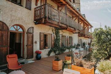 Cottage pour 3 personnes, avec terrasse ainsi que jardin et vue à Réallon