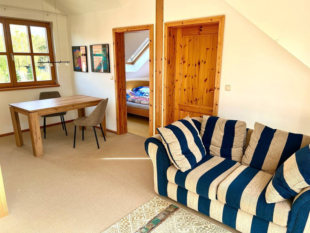 Ferienhaus für Familien mit Kindern mit privater Terrasse, Gemeinschaftsgarten und Balkon in Godendorf, Mecklenburg-Strelitz