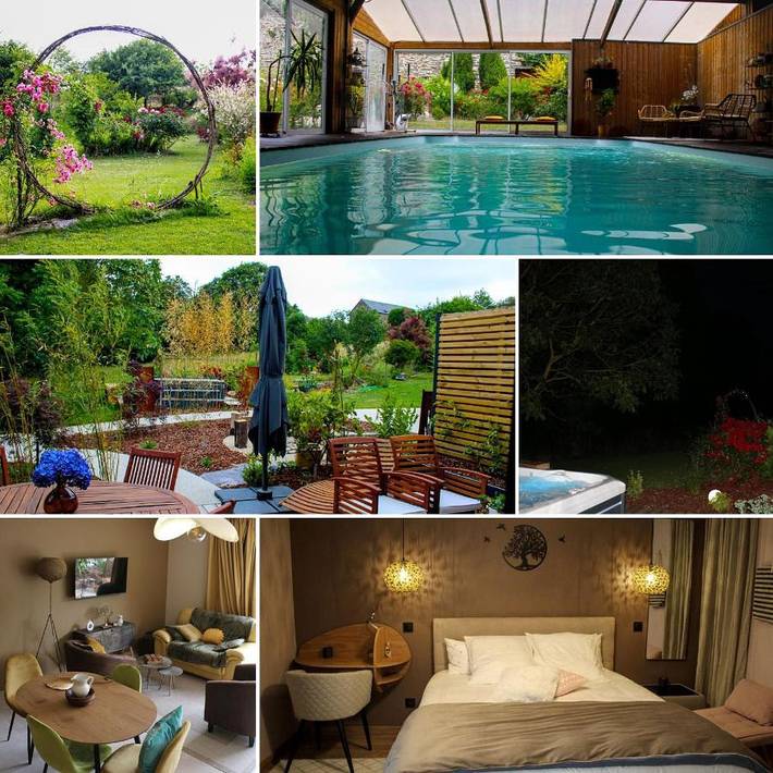 Maison de vacances pour 4 personnes, avec Balcon et Jacuzzi ainsi que Terrasse et Jardin