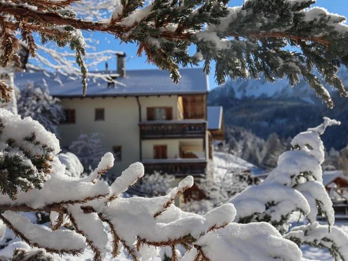 Ferienwohnung für 4 Personen, mit Garten und Terrasse sowie Ausblick, mit Haustier in Welschnofen