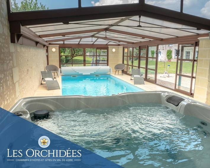 Maison de vacances pour 10 personnes, avec piscine et jacuzzi ainsi que jardin et sauna