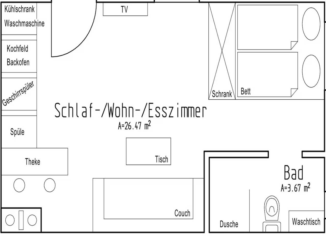 Wohlfühlstudio in Sylbach - moderne Ferienwohnung mit Balkon in Haßfurt, Landkreis Haßberge
