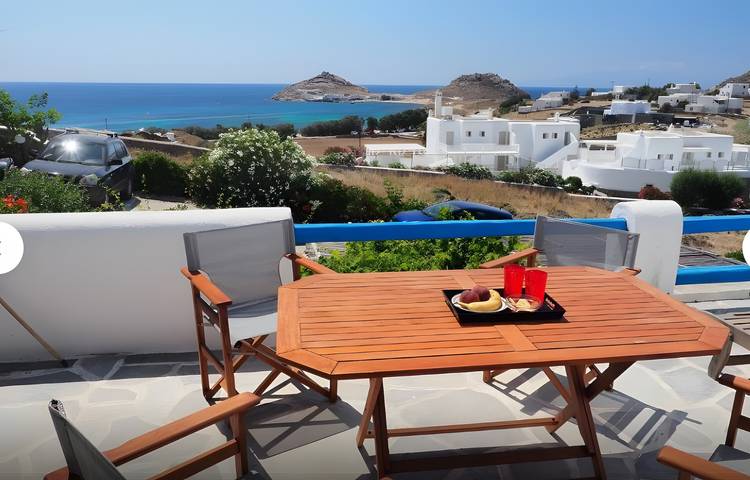 Vakantieappartement voor 3 personen, met balkon en tuin op Mykonos