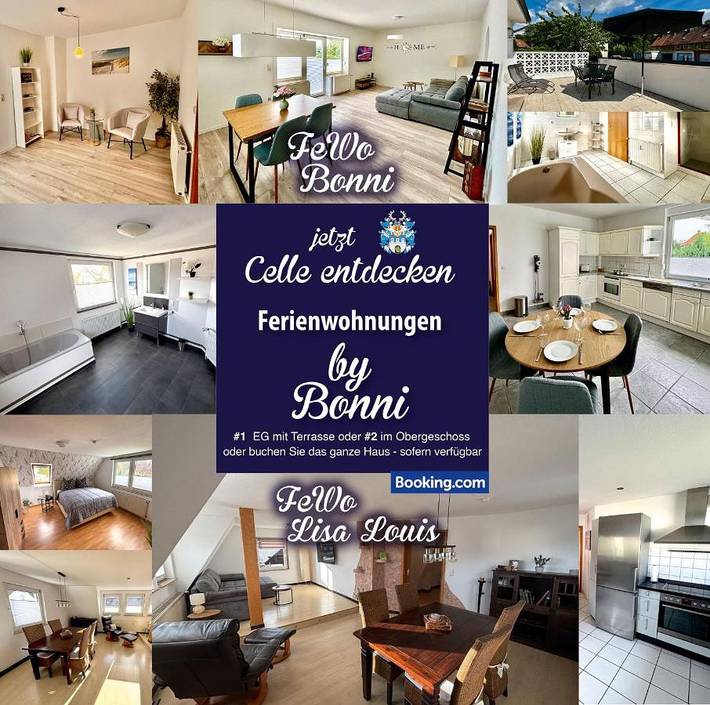 Ferienwohnung für 4 Personen, mit Terrasse und Garten sowie Ausblick in Celle