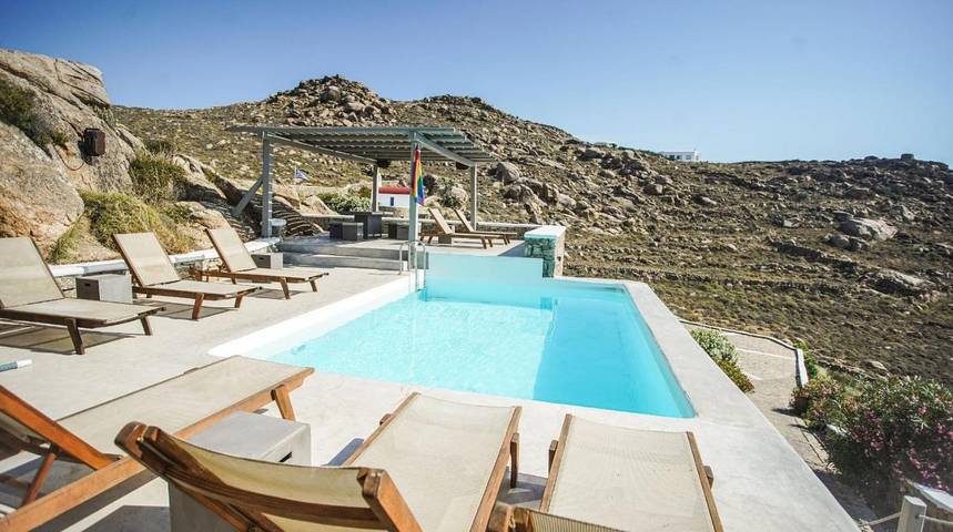Chambre d’hôte pour 2 personnes, avec Terrasse et Jardin ainsi que Piscine et Vue dans Mykonos - 2