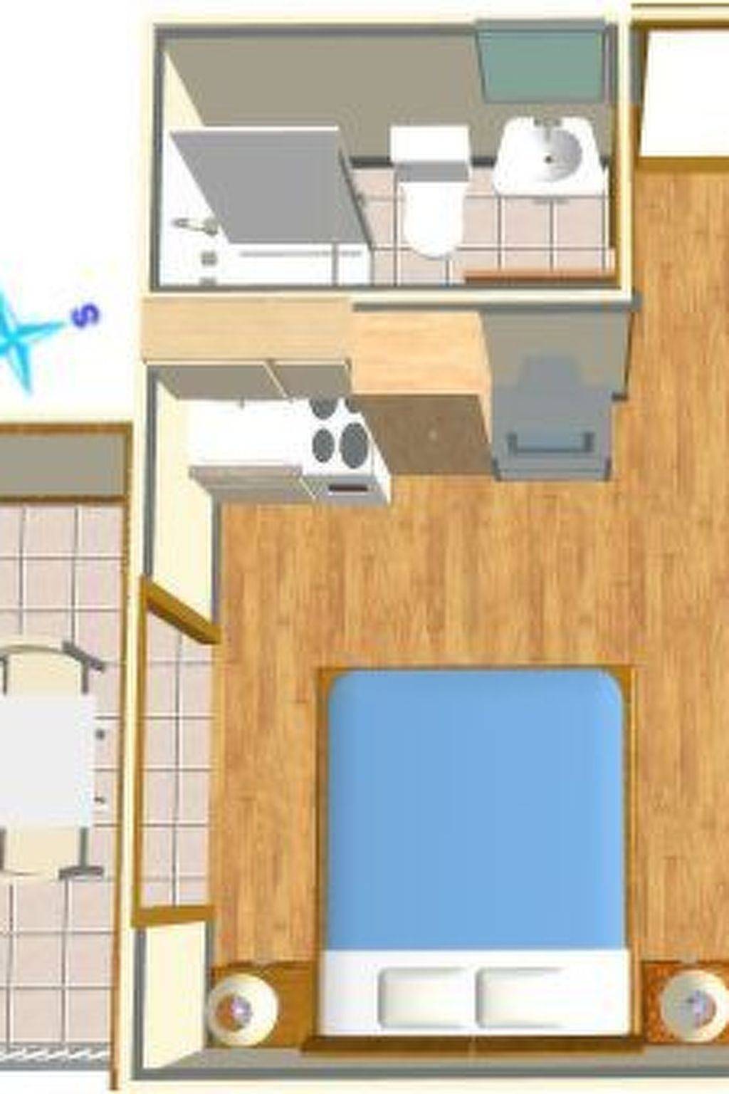 Ganze Wohnung, Komfortables Studio-Apartment mit Meerblick in Zivogosce, Makarska Riviera