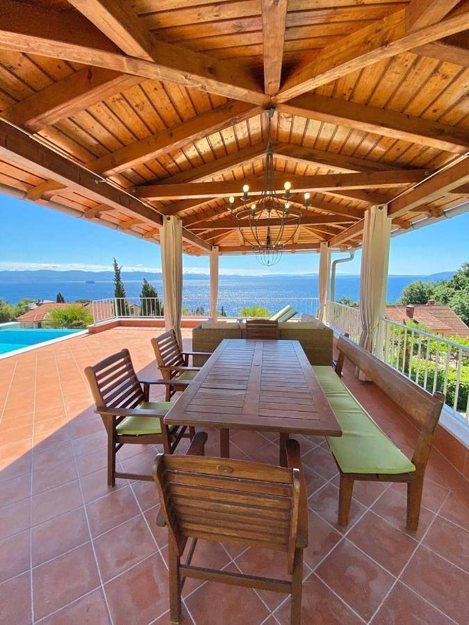 Villa Lovran - 150 m to the beach - infinity pool - incredible sea view - fitness gym in Lovran, Opatija Riviera