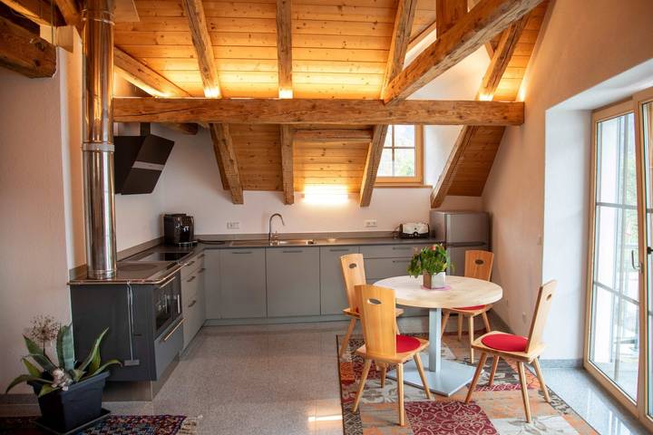 Ganze Wohnung, Ferienwohnung 'Mulino Glurns' mit Bergblick, privater Terrasse und Gemeinschaftsgarten in Glurns, Nationalpark Stilfser Joch