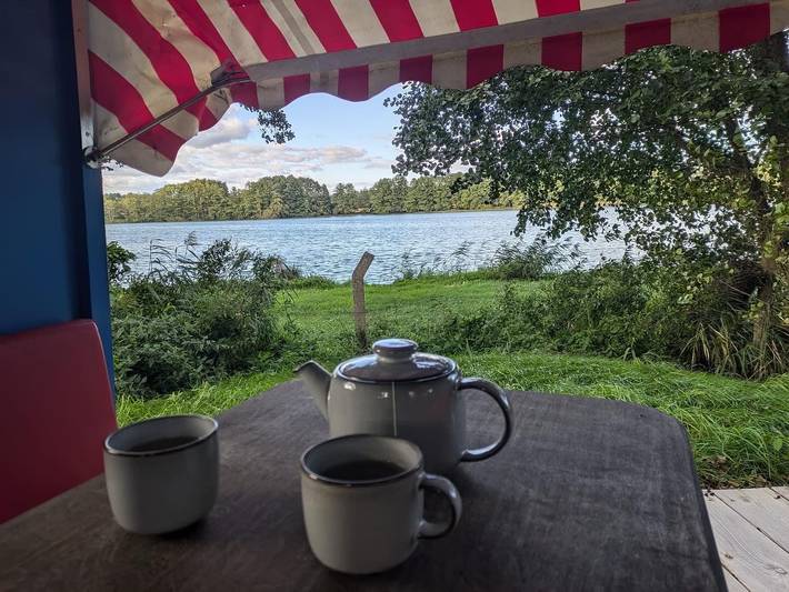 Ferienwohnung für 4 Personen, mit Garten und Seeblick sowie Ausblick