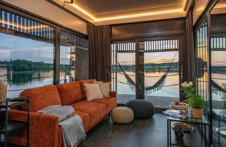 Boot für 4 Personen, mit Terrasse und Seeblick sowie Sauna und Ausblick, mit Haustier in den Masuren - 3