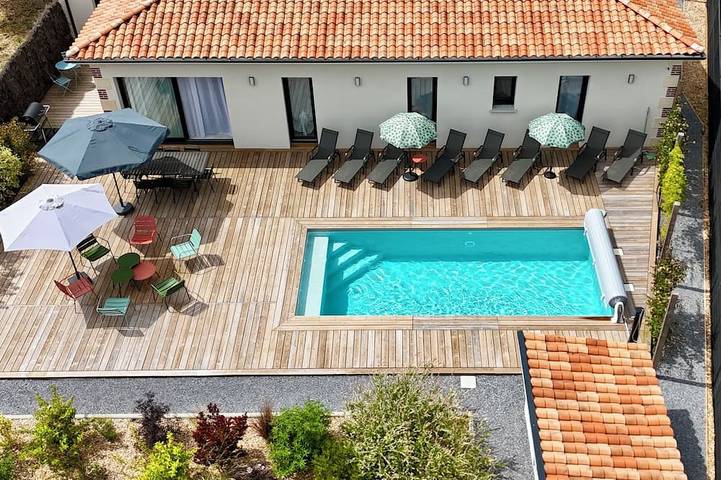 Location de vacances pour 8 personnes, avec terrasse à Vielle-Saint-Girons