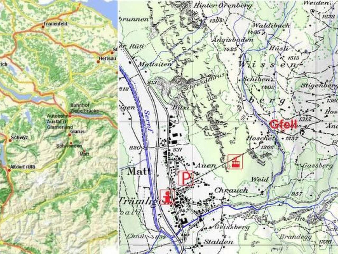 Weissenberge Gfell in Matt, Glaris Sur
