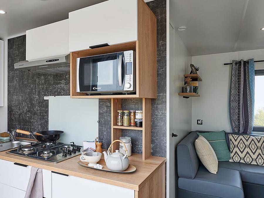 Camping Le California - Mobilheim 4 personen - Cottage Duo Premium 2 Schlafzimmer - Tv-Waschmaschine 4 pers. in Saint-Jean-de-Monts, Vendée