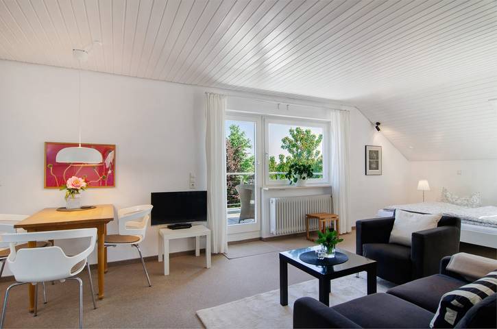 Entire apartment, Apartment Riedel '1-Room Apartment, 45 sqm' with Shared Garden, Balcony and Wi-Fi in Kippenhausen, Immenstaad am Bodensee
