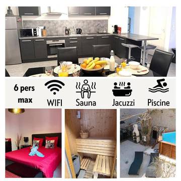 Gîte pour 6 personnes, avec piscine et jardin ainsi que sauna et jacuzzi à Causses-et-Veyran