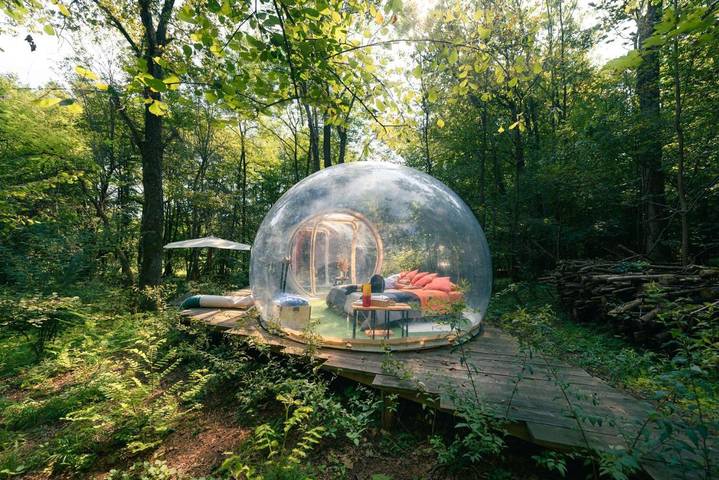 Camping für 4 Personen, mit Garten und Ausblick im Piemont