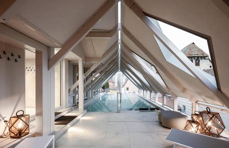 Hotel für 3 Personen, mit Terrasse und Pool sowie Sauna und Ausblick in Dinkelsbühl