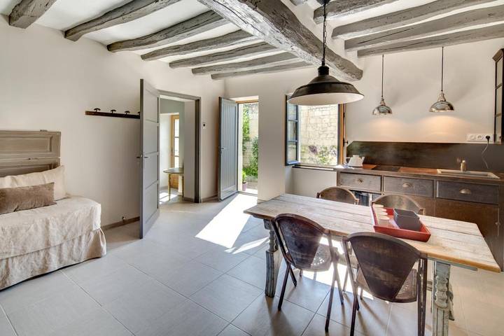 Chambre d’hôte pour 9 personnes, avec jardin et piscine ainsi que sauna et vue à Candes-Saint-Martin
