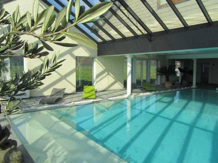 Maison de vacances pour 5 personnes, avec piscine et vue ainsi que jardin et sauna
