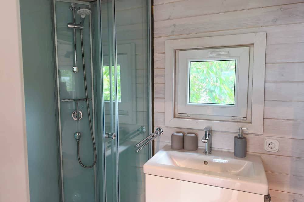 Tiny House  am Badeteich: Natur pur, Kamin & Fass-Sauna in Großharthau, Oberlausitz-Niederschlesien