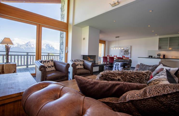 Ferienwohnung für 6 Personen, mit Balkon und Whirlpool sowie Sauna in 4 Vallées