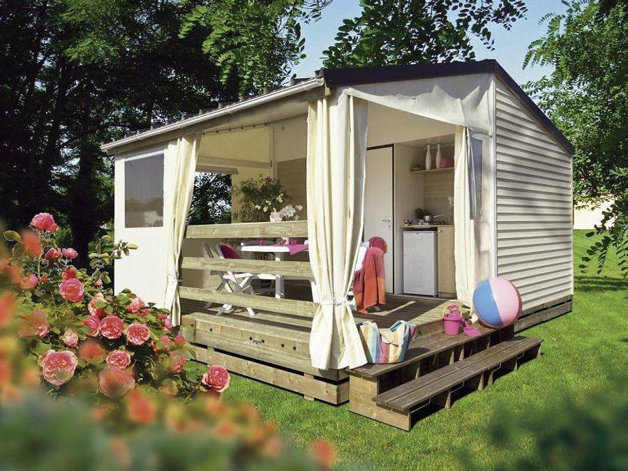 Camping Le Parc de Vaux - Mobilheim 5 personen - Mobi-toile Tit'home 21m² (2 Zimmer) (ohne Sanitäranlagen) 5 Pers. in Ambrières-les-Vallées, Parc naturel régional Normandie-Maine