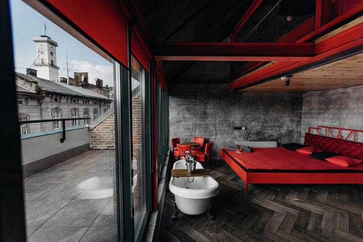Hôtel pour 3 personnes, avec terrasse et vue - 1