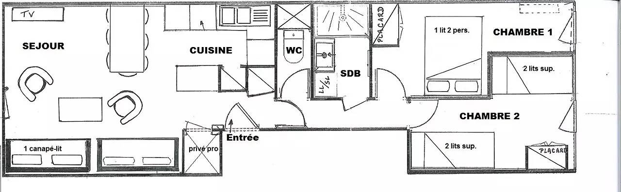 Appartement entier, 3 Pièces 6/7 pers - Wifi - Les Ecrins - 202Ec - Plagne Centre in Plagne Centre, La Plagne-Tarentaise