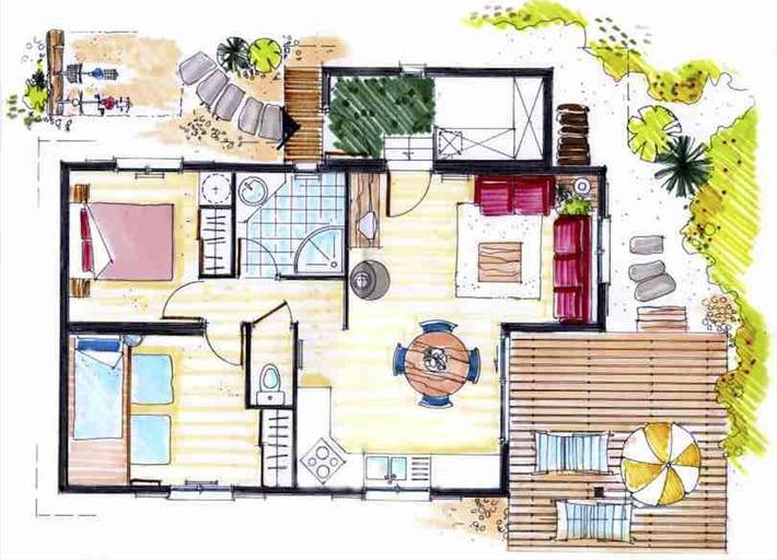 Gîte pour 4 personnes, avec jardin et vue, animaux acceptés dans Cascades du Hérisson - 4