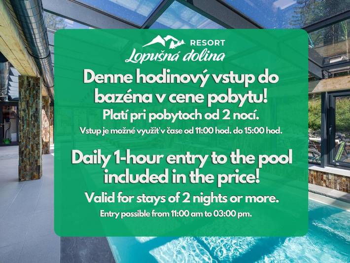 Vakantiepark voor 3 personen, with Whirlpool and Terras as well as Zwembad and Sauna in Slowakije