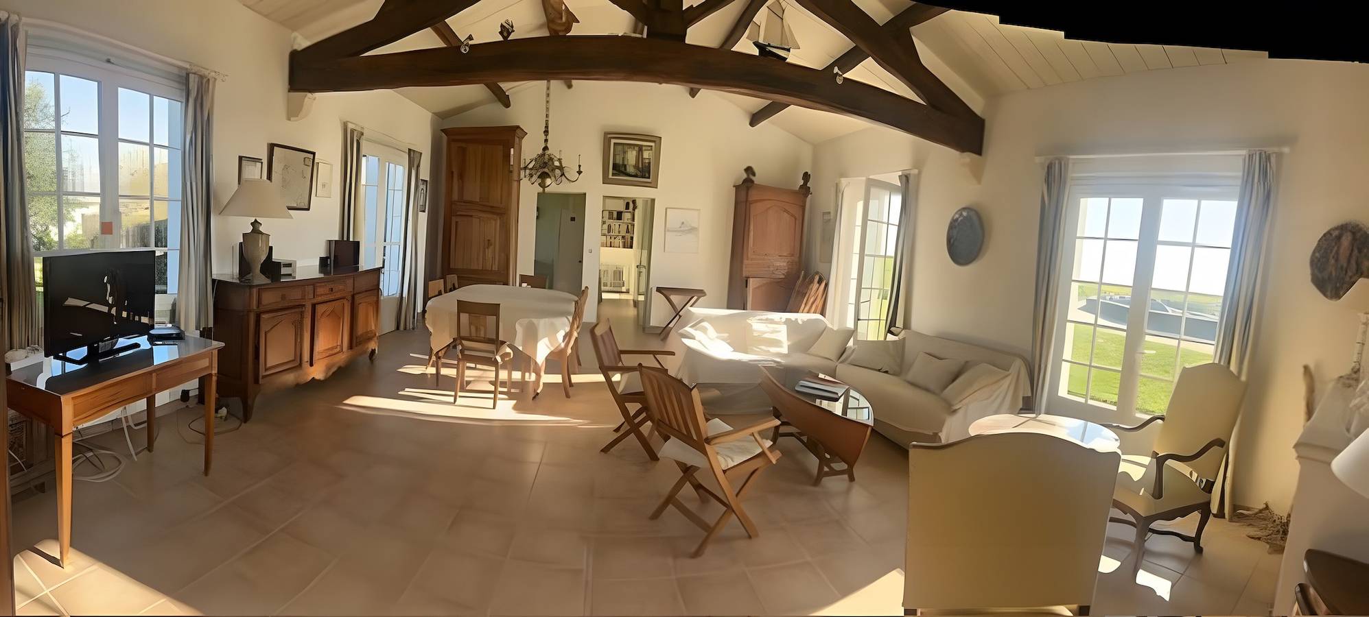 Maison de vacances 'Maison Verte' avec vue sur la mer, terrasse privée et Wi-Fi in Loix, Île de Ré