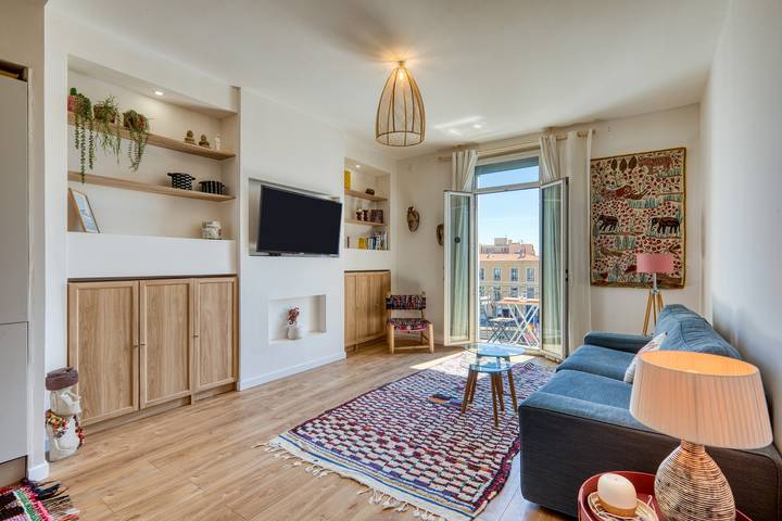 Geheel appartement, Appartement 'Grand T2 Au Coeur De Ville Met Uitzicht' met Zeezicht, Balkon en Wi-Fi in Sete, Middellandse Zeekust (Frankrijk)