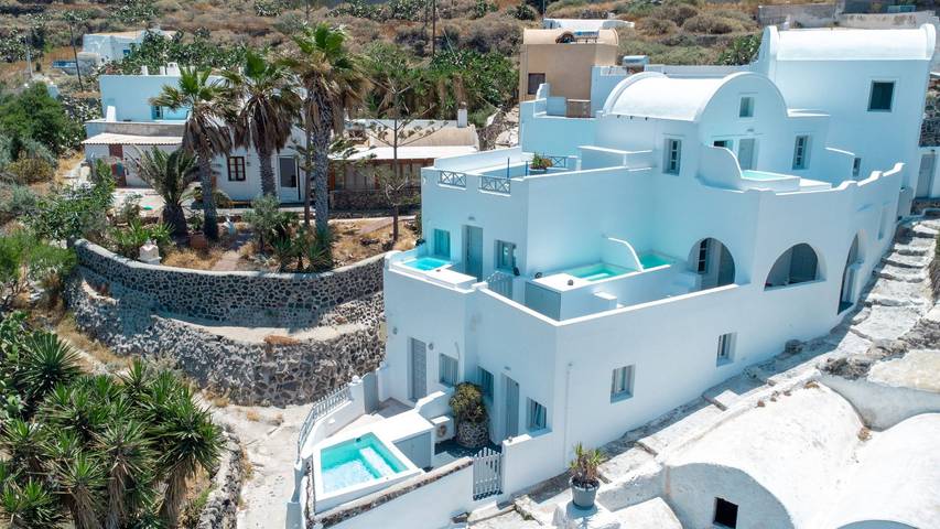 Villa for 4 personer, med sjøutsikt og balkong på Santorini