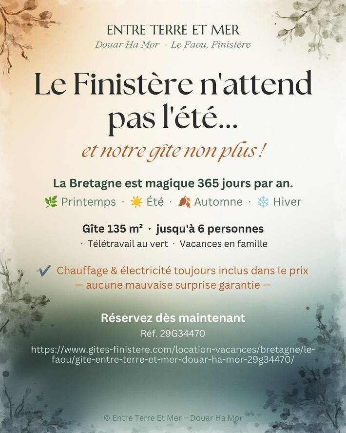 Gîte Entre terre et mer Douar ha mor in Le Faou, Iroise