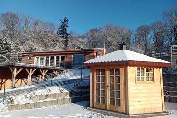Chalet für 4 Personen, mit Garten und Sauna sowie Whirlpool, mit Haustier in Stiege im Harz