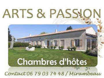 Chambre d’hôte pour 2 personnes, avec vue ainsi que jardin et terrasse à Mirambeau