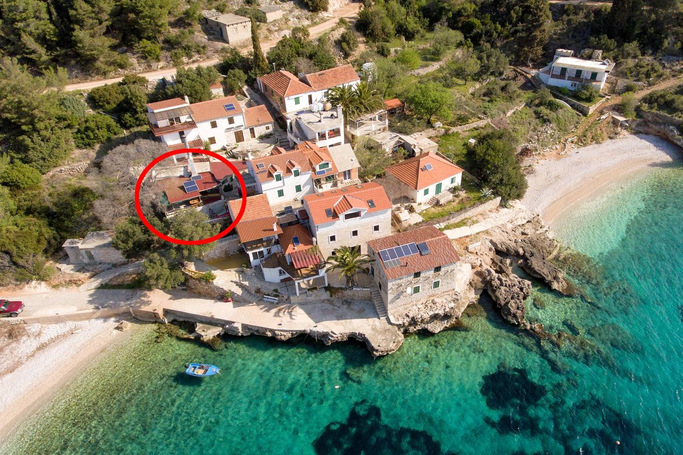 Huis met één kamer aan het strand Baai Tvrdni Dolac, Hvar K-13018 in Gdinj, Hvar