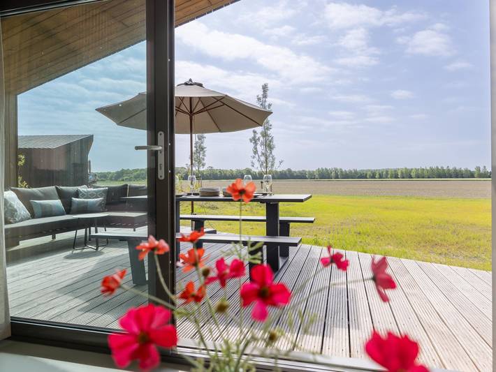 Naturhaus mit Blick über Felder in Wissenkerke, Zeeuwse Kust