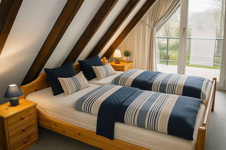 Ferienhaus für 6 Personen, mit Balkon und Garten