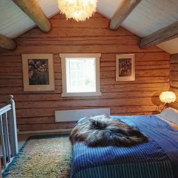 Blockhütte für 6 Personen, mit Ausblick und Terrasse sowie Garten in Tröndelag