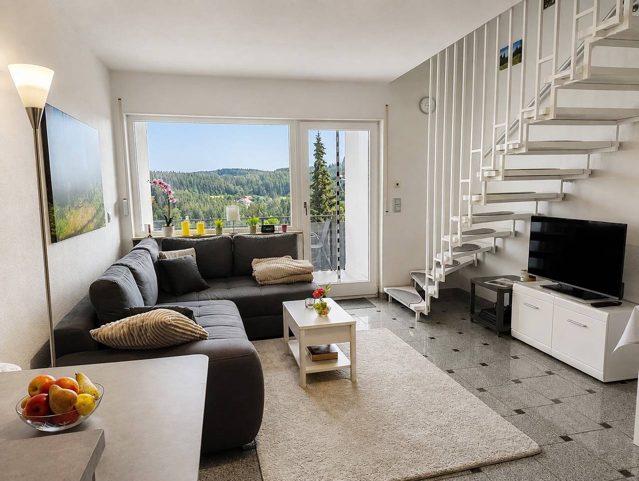 Appartement entier, Appartement de vacances pour 6 personnes avec terrasse in Schonach im Schwarzwald, Forêt-Noire du Sud