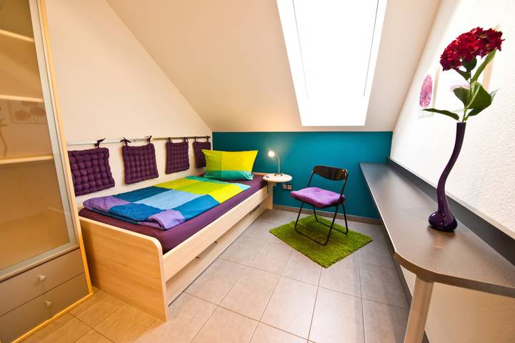 Ganze Ferienwohnung, Longstay-Wohnung mit Dachbalkon zum Garten - ruhig, modern mit Parkplatz in Bensheim, Bergstraße